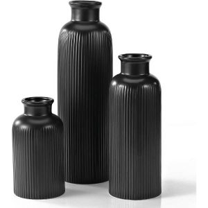 Black Ceramic Vase Set